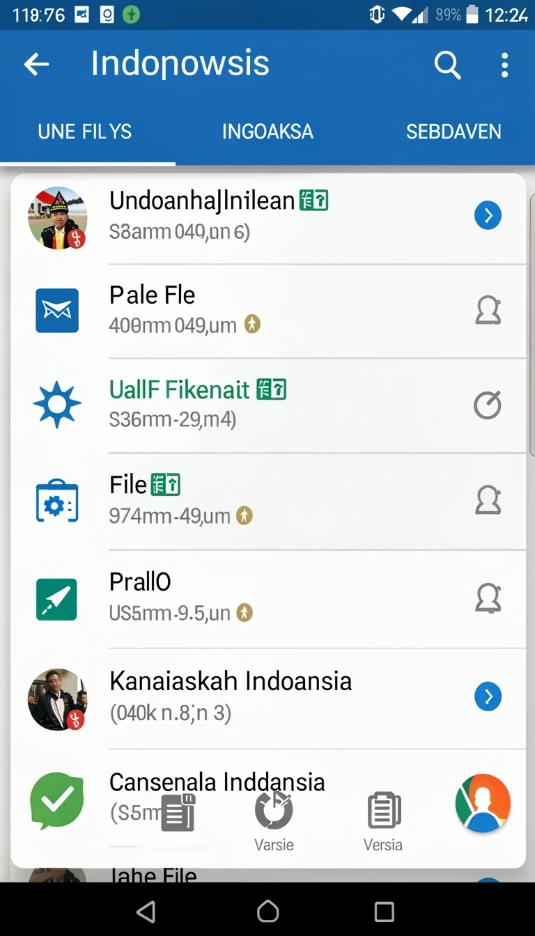 Cuplikan layar menu unduhan pesiarbet untuk perangkat Android